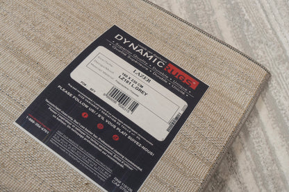 Lazer Modern Light Grey Striped Medium Pile Rug