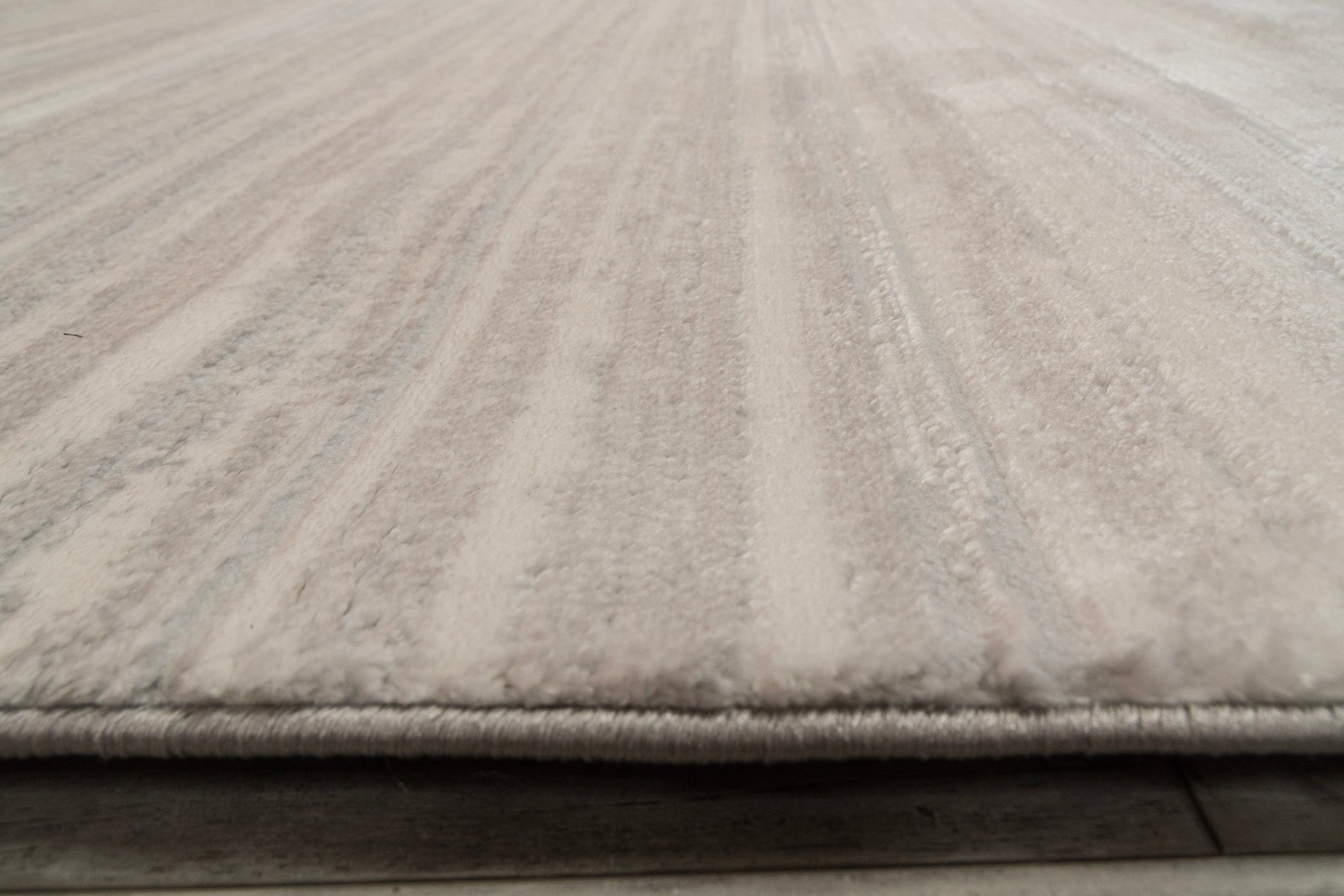 Lazer Modern Light Grey Striped Medium Pile Rug