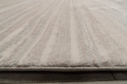 Lazer Modern Light Grey Striped Medium Pile Rug