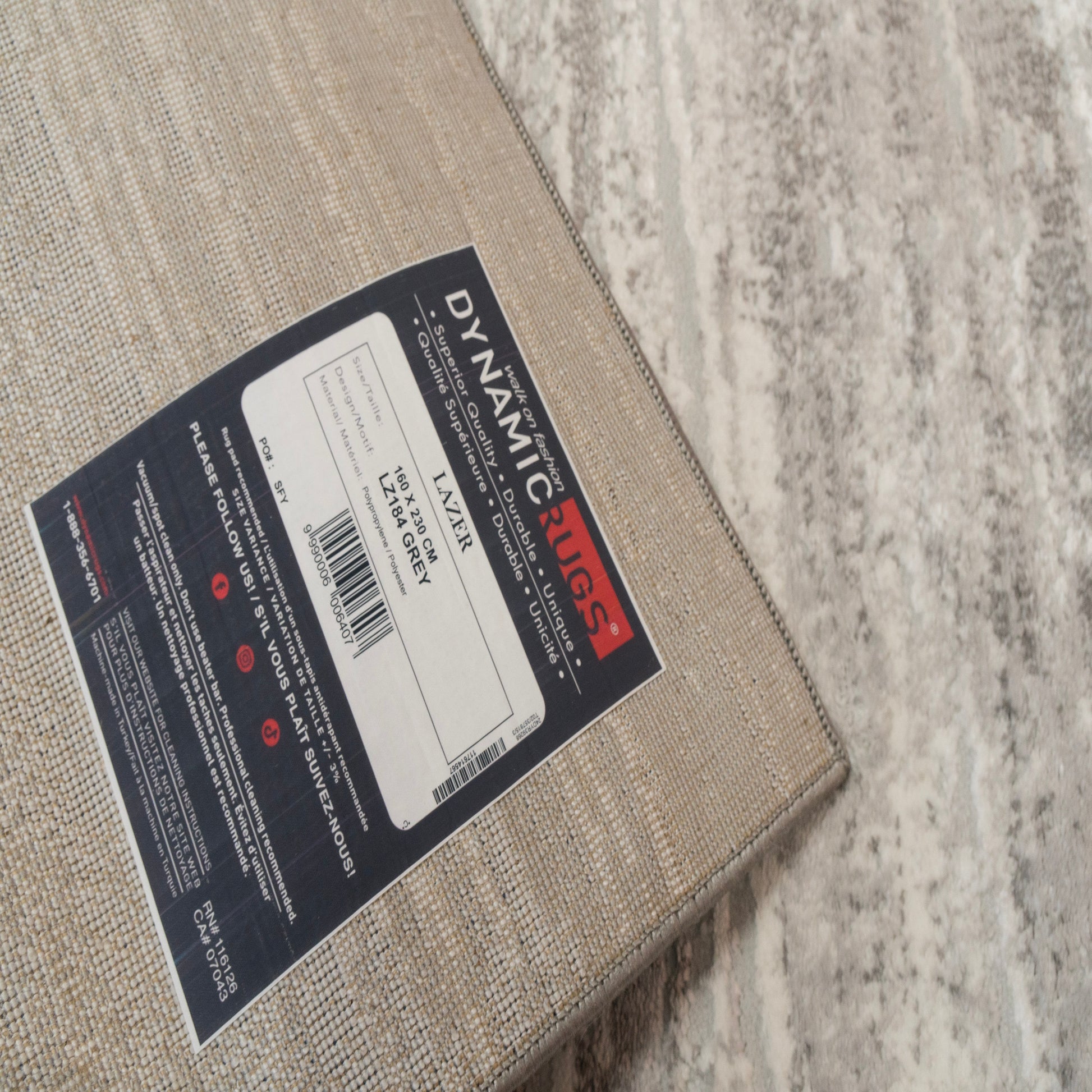 Lazer Modern Grey/Dark Grey Abstract Medium Pile Rug