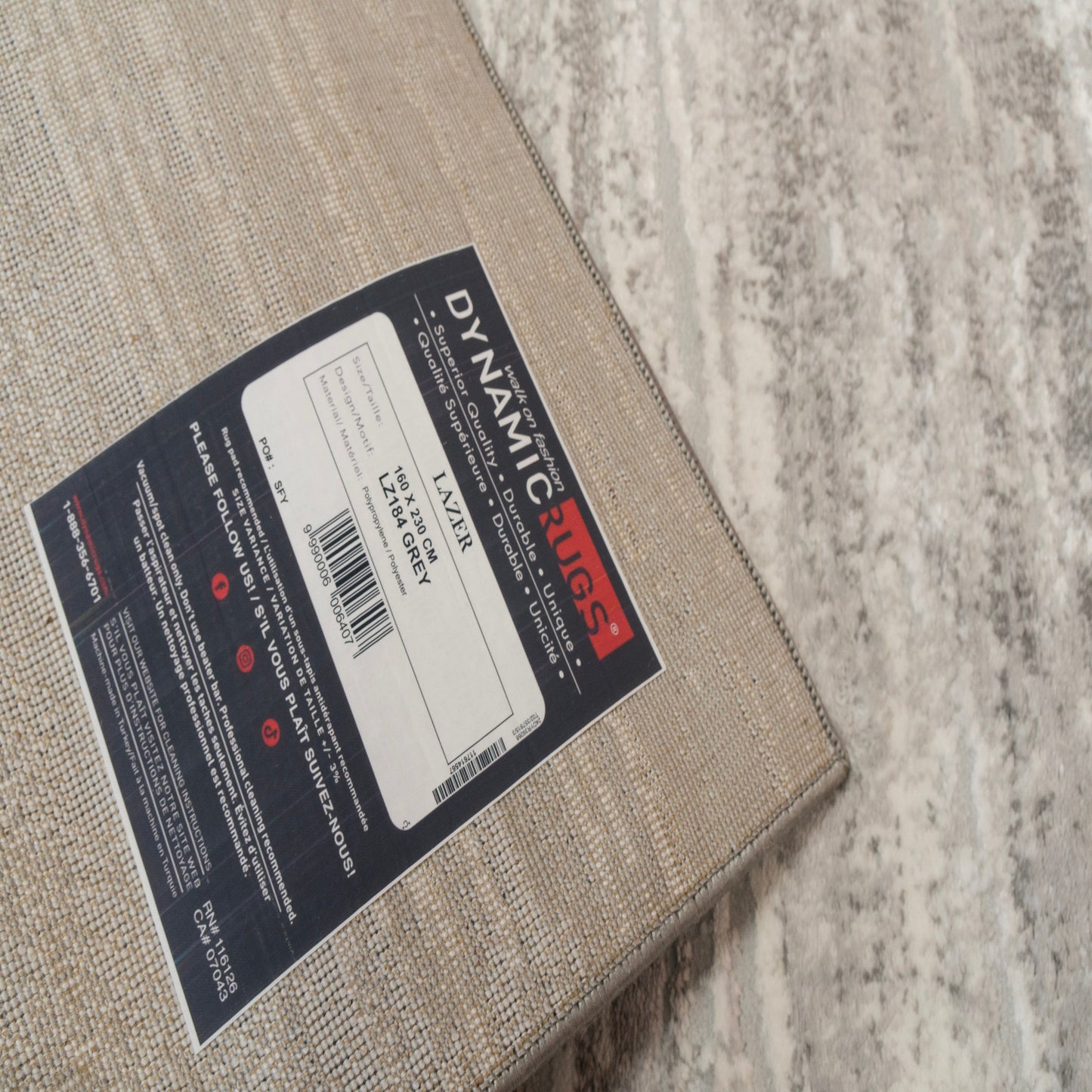 Lazer Modern Grey/Dark Grey Abstract Medium Pile Rug