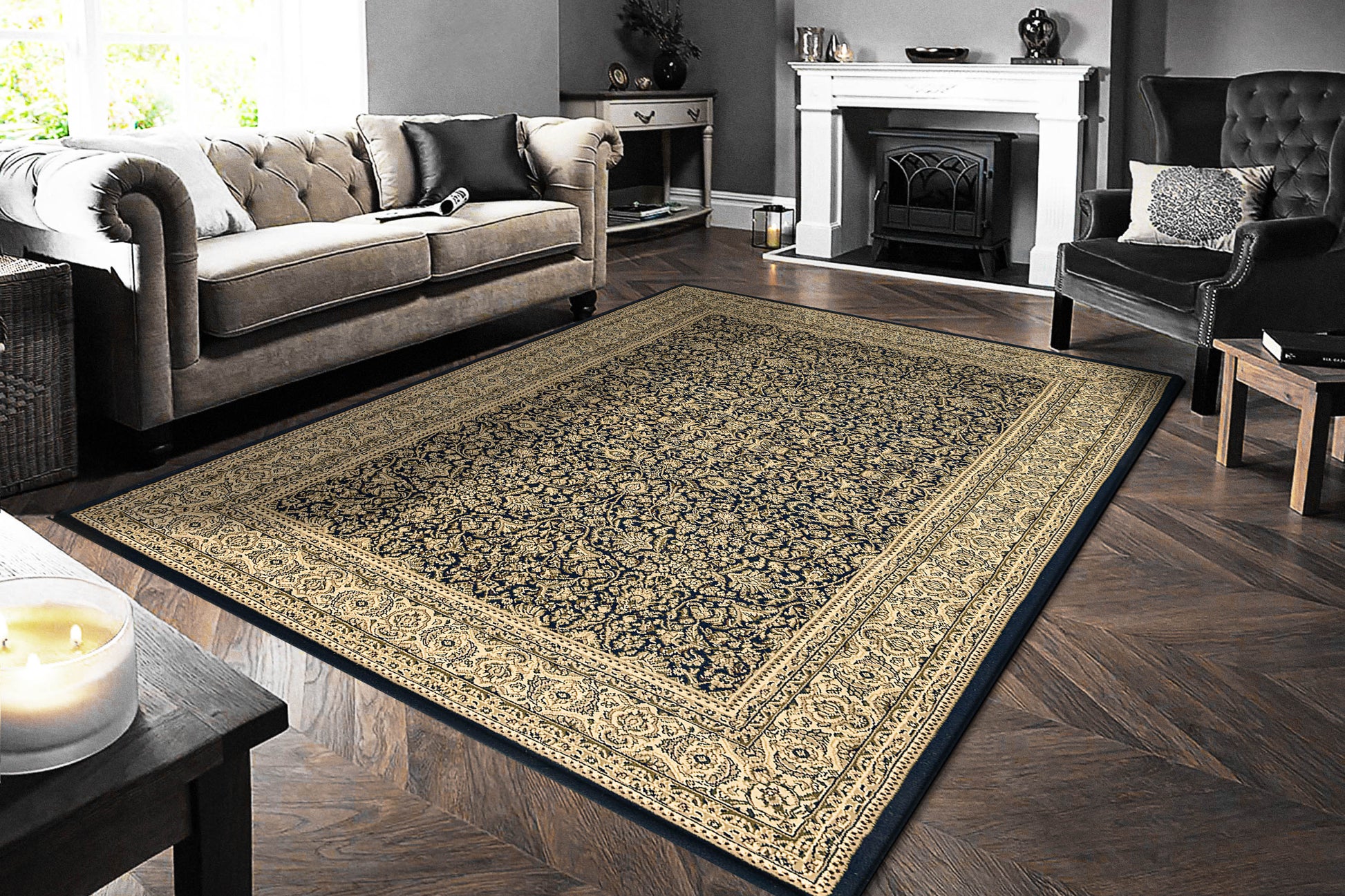 Legacy Traditional Black Classic Medium Pile Rug