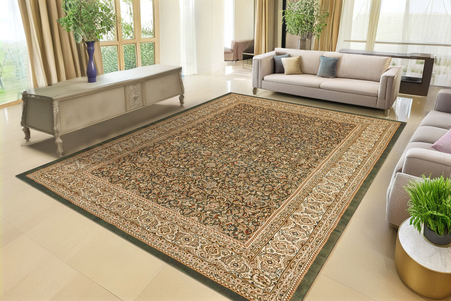 Legacy Traditional Green Classic Medium Pile Rug