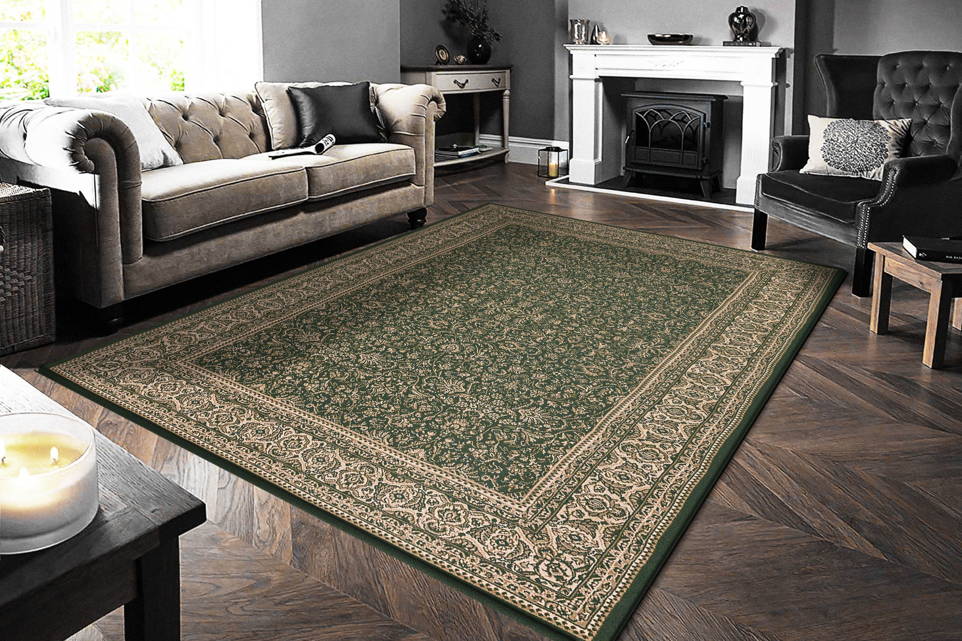 Legacy Traditional Green Classic Medium Pile Rug