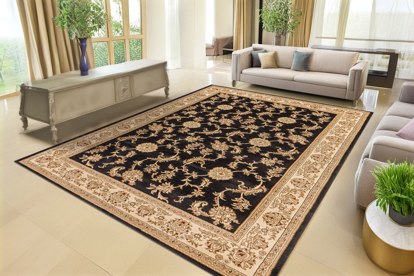 Legacy Traditional Black Classic Medium Pile Rug