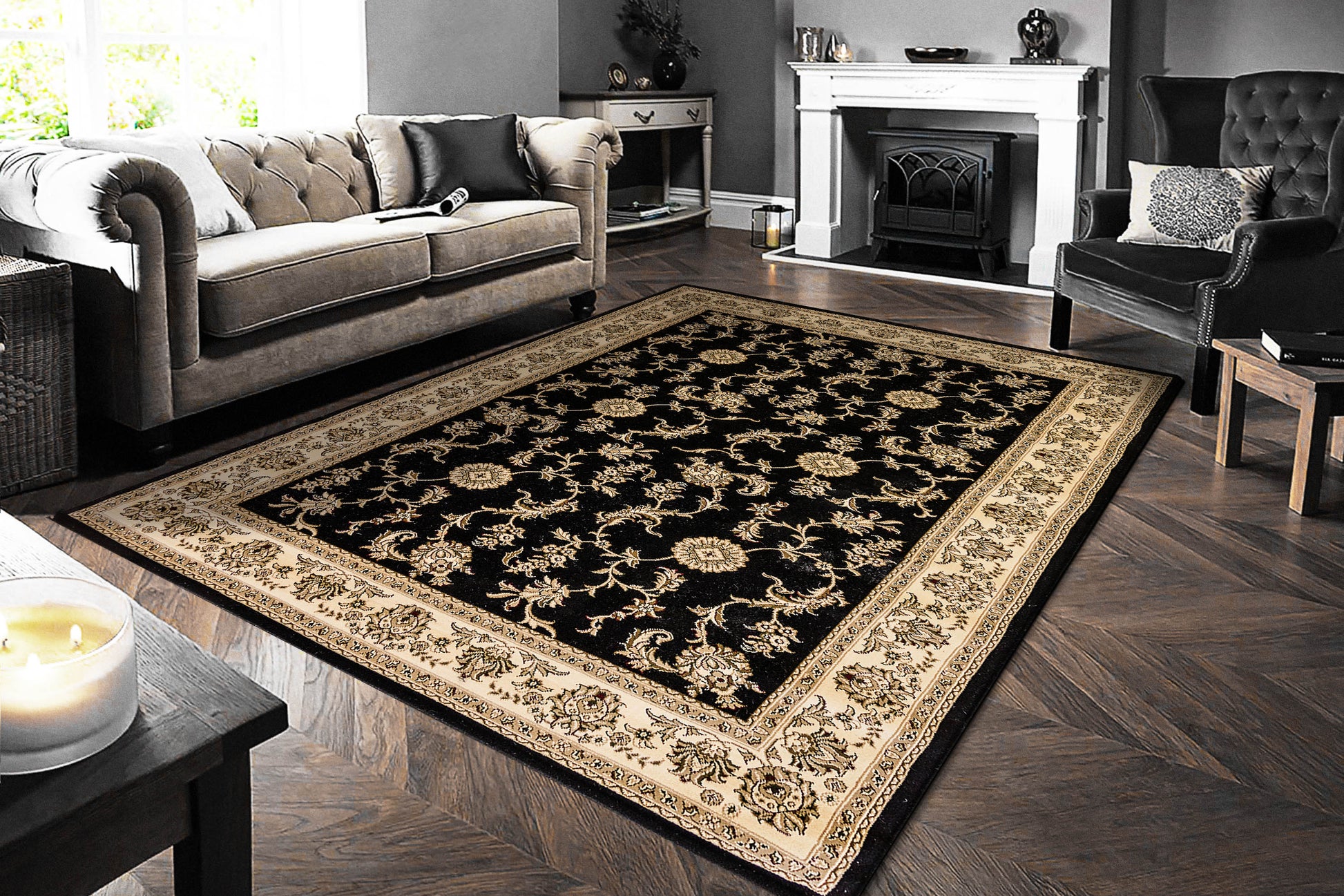 Legacy Traditional Black Classic Medium Pile Rug