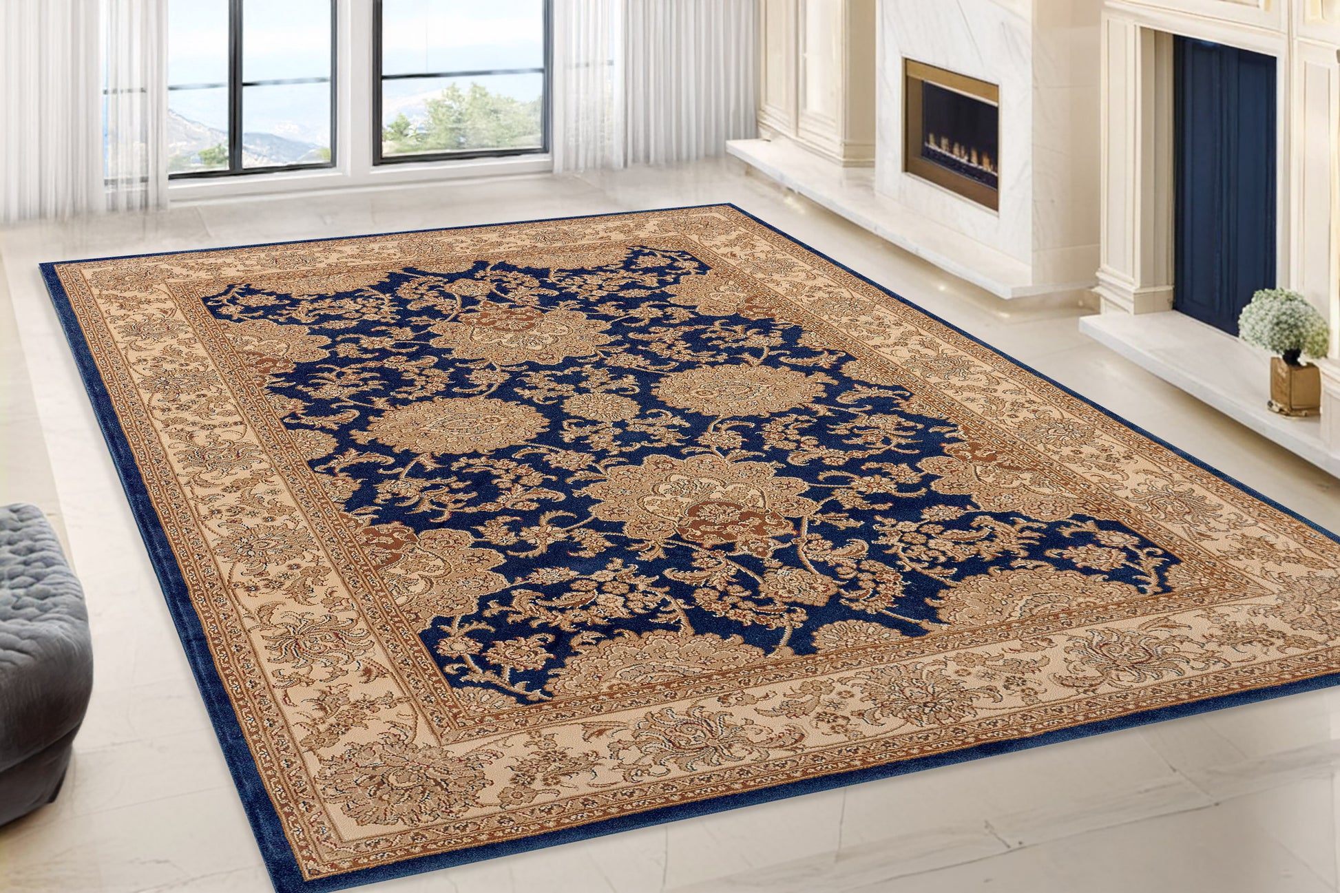 Legacy Traditional Navy Classic Medium Pile Rug
