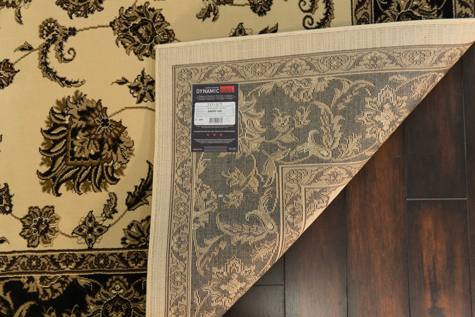 Legacy Traditional Cream/Brown Classic Medium Pile Rug