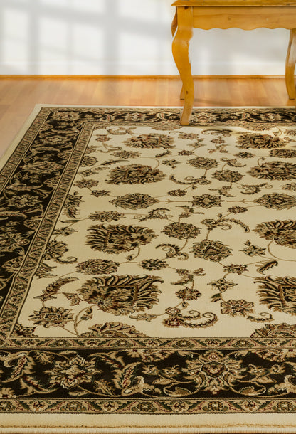 Legacy Traditional Cream/Brown Classic Medium Pile Rug