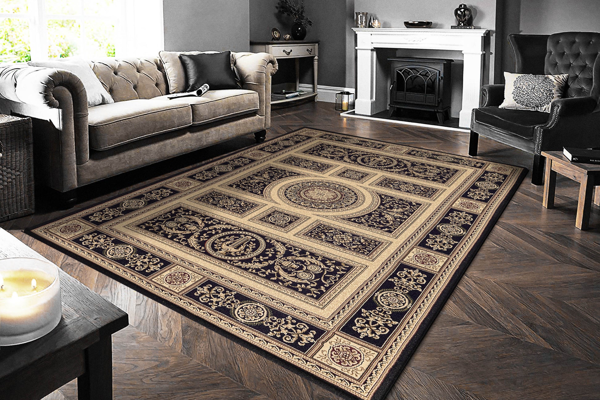 Legacy Traditional Black Classic Medium Pile Rug