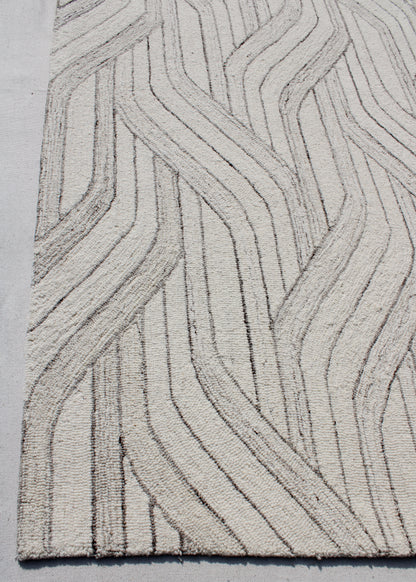 Legend Modern Ivory/Natural Geometric Low Pile Rug