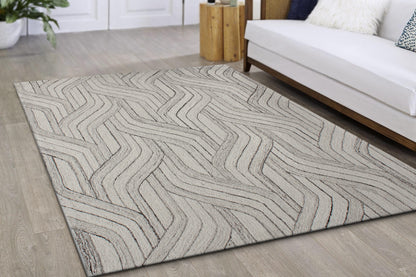 Legend Modern Ivory/Natural Geometric Low Pile Rug