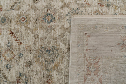 Luminous Traditional Cream/Beige/Red Floral Medium Pile Rug