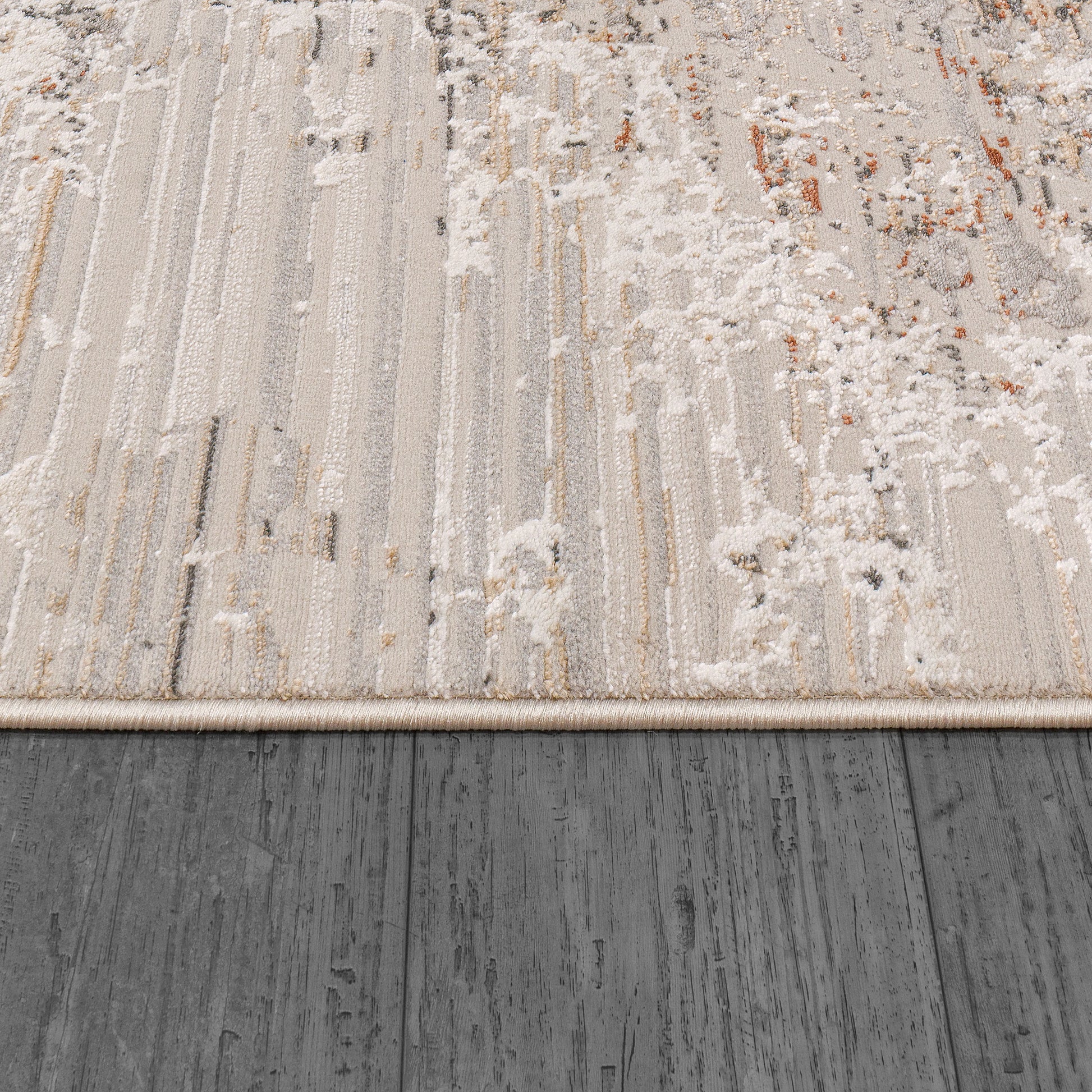 Marina Modern White/Rose Abstract Medium Pile Rug