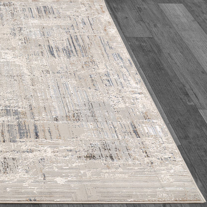 Marina Modern White/Grey Abstract Medium Pile Rug