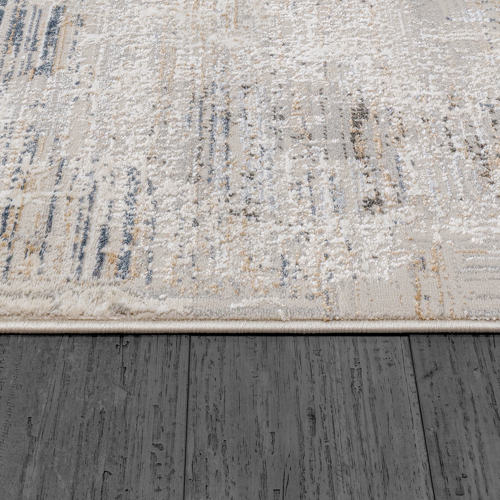 Marina Modern White/Grey Abstract Medium Pile Rug