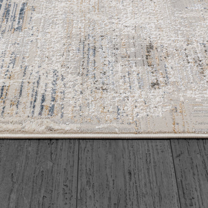 Marina Modern White/Grey Abstract Medium Pile Rug