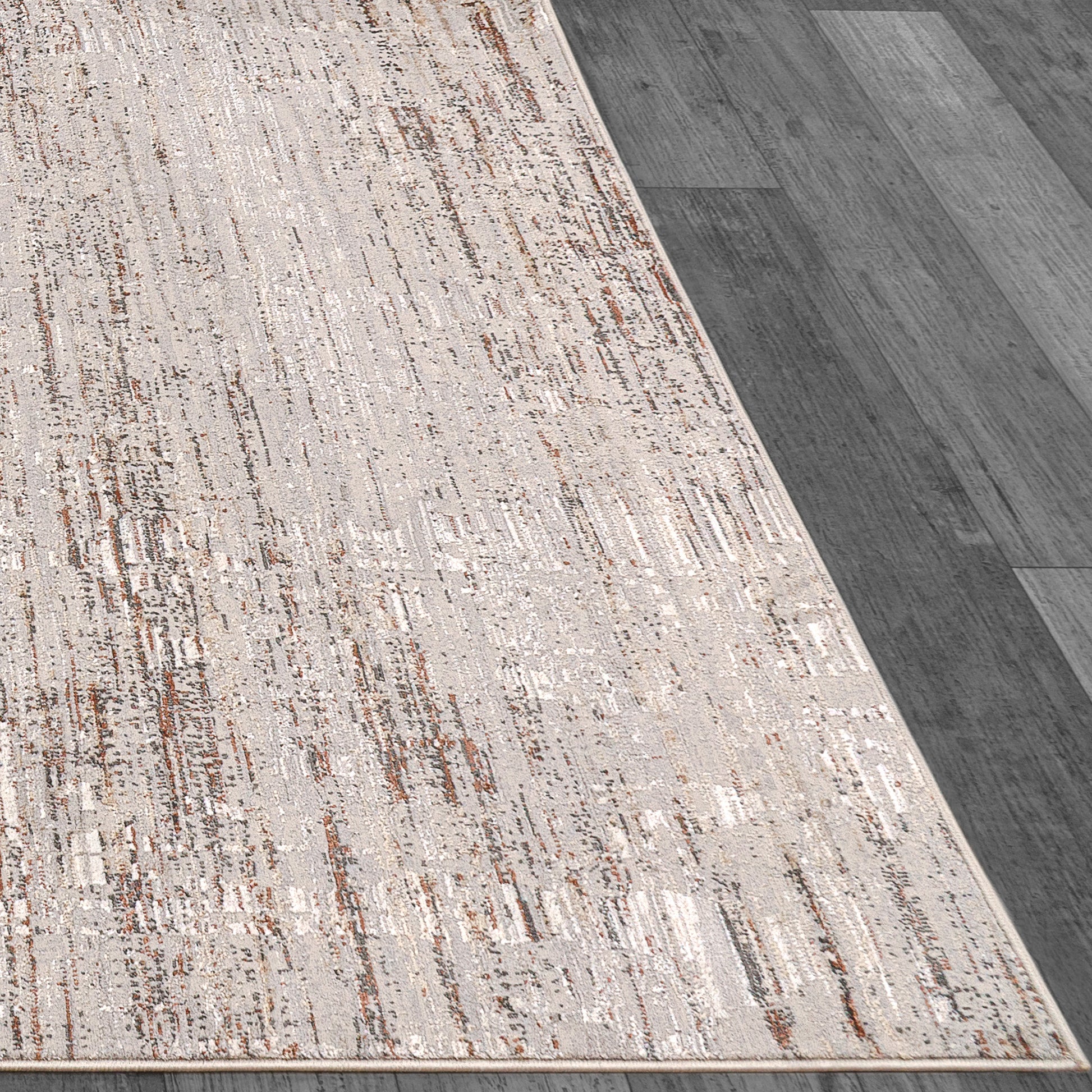 Marina Modern Dark Grey/Rose Abstract Medium Pile Rug