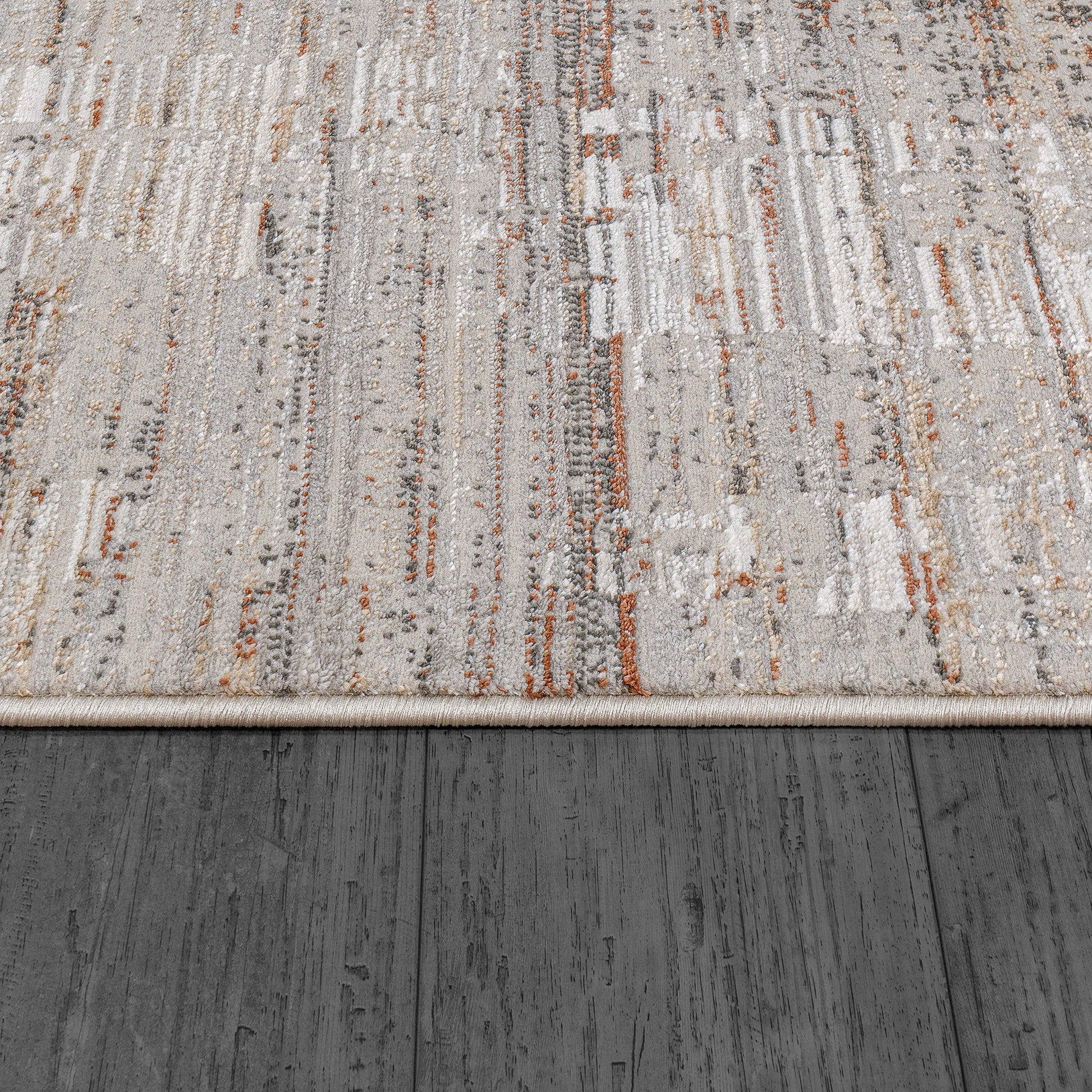 Marina Modern Dark Grey/Rose Abstract Medium Pile Rug