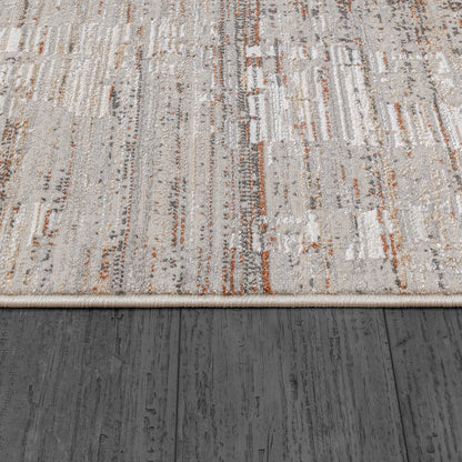Marina Modern Dark Grey/Rose Abstract Medium Pile Rug