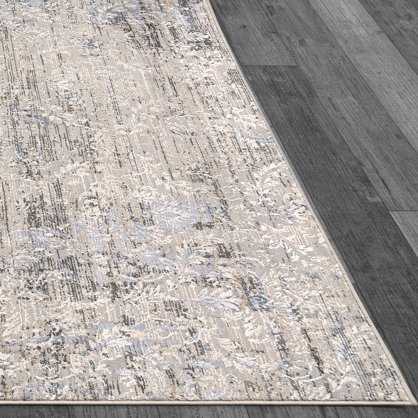 Marina Modern Grey/Rose Abstract Medium Pile Rug