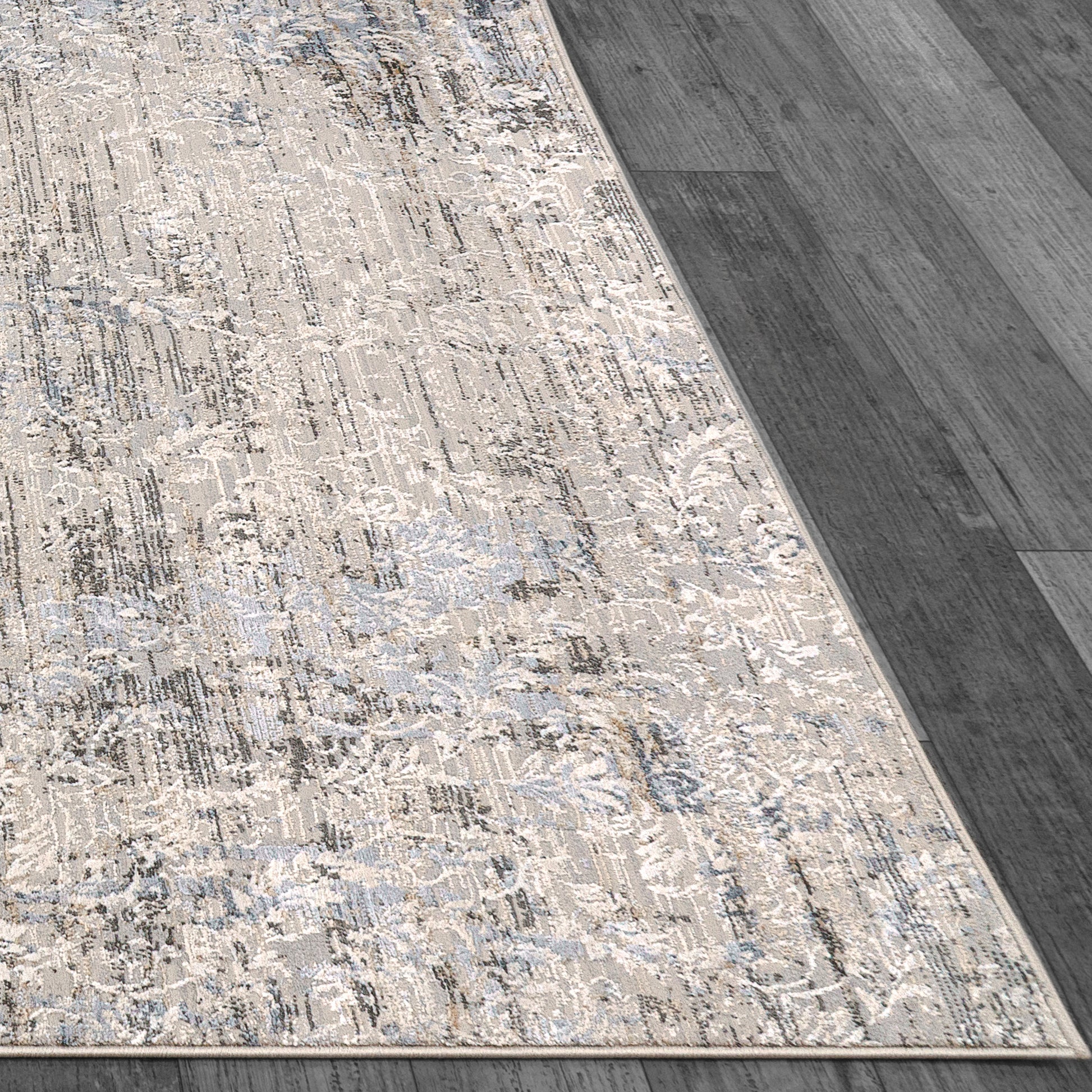 Marina Modern Grey/Rose Abstract Medium Pile Rug