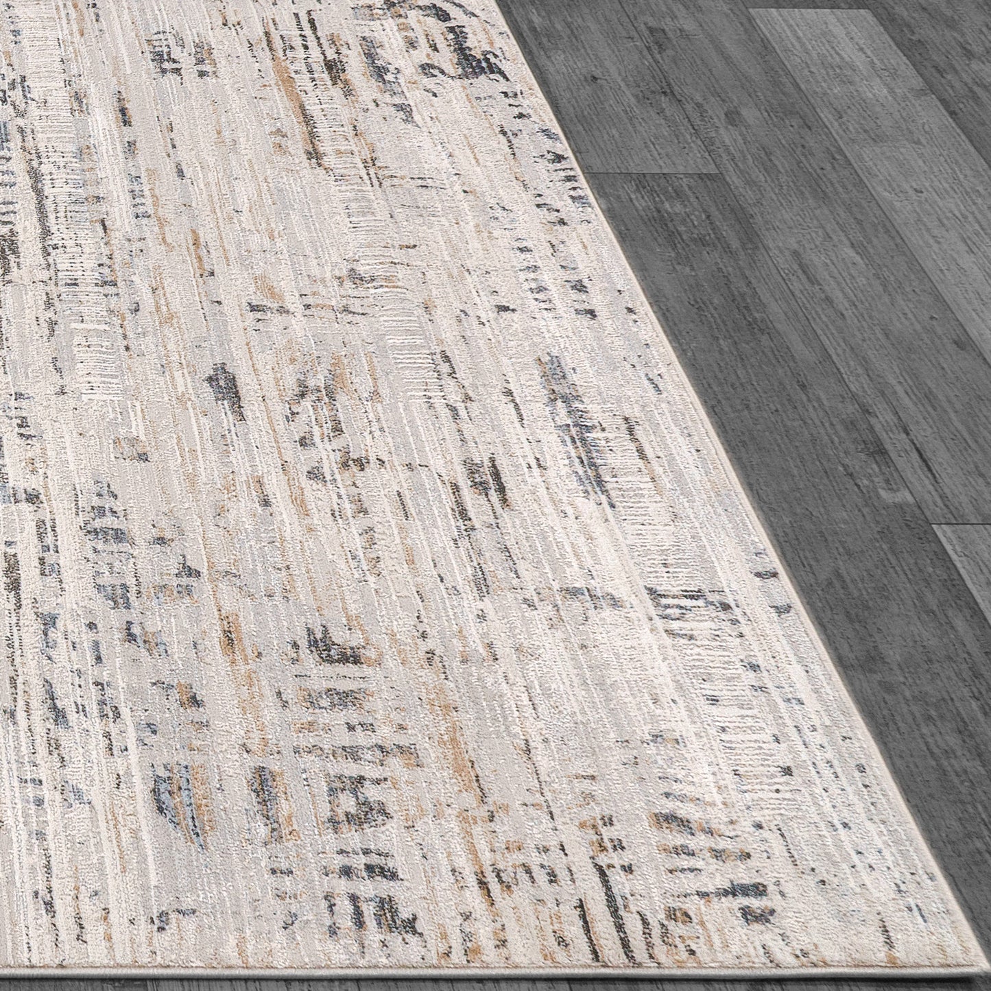 Marina Modern White/Grey Abstract Medium Pile Rug