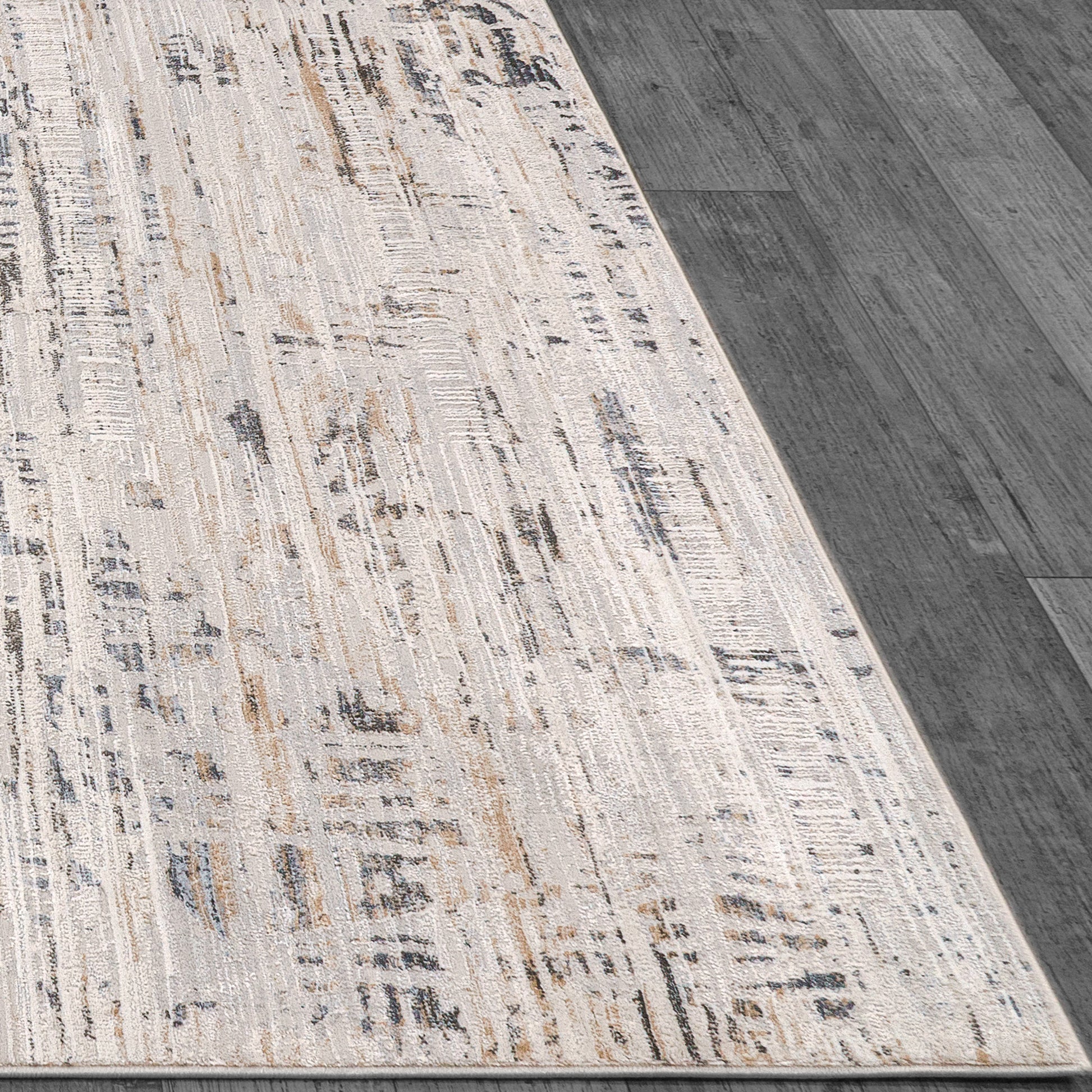 Marina Modern White/Grey Abstract Medium Pile Rug