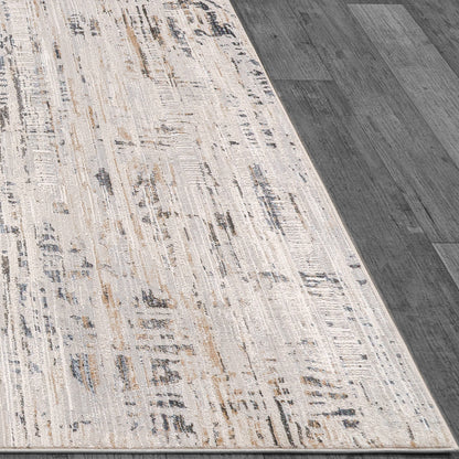 Marina Modern White/Grey Abstract Medium Pile Rug