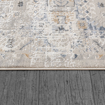 Marina Transitional Grey/Blue Oriental Medium Pile Rug