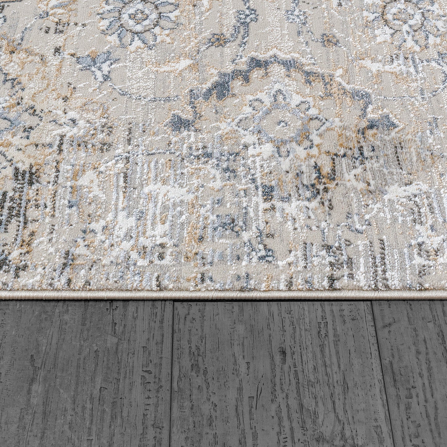 Marina Transitional White/Grey Oriental Medium Pile Rug