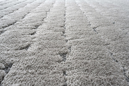 Masai Modern Grey Geometric Shag Rug