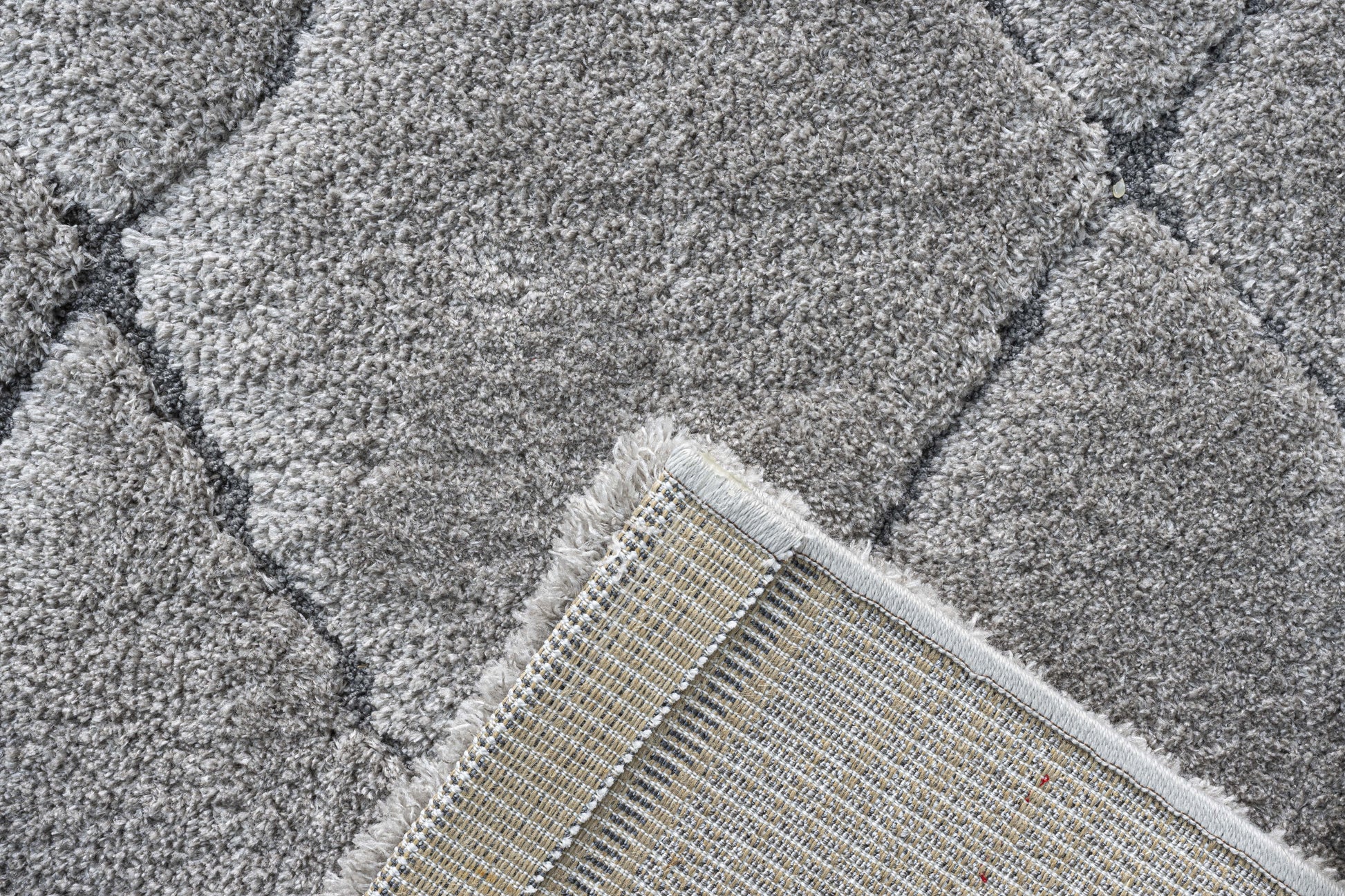 Masai Modern Beige Geometric Shag Rug