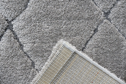 Masai Modern Beige Geometric Shag Rug