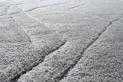 Masai Modern Beige Geometric Shag Rug