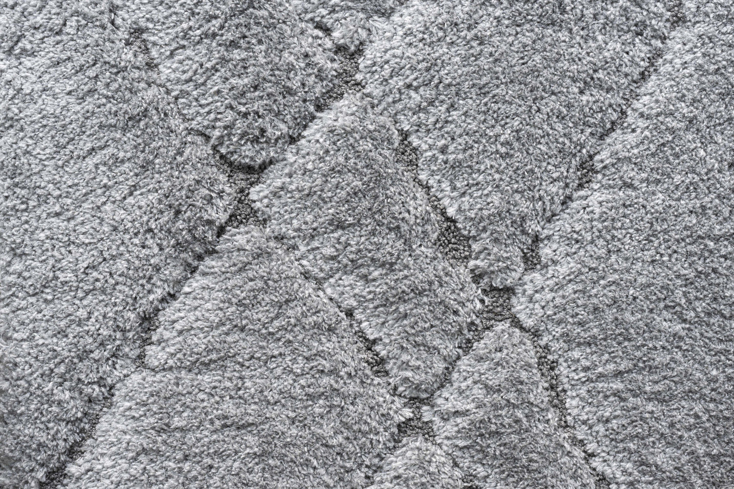 Masai Modern Grey Geometric Shag Rug