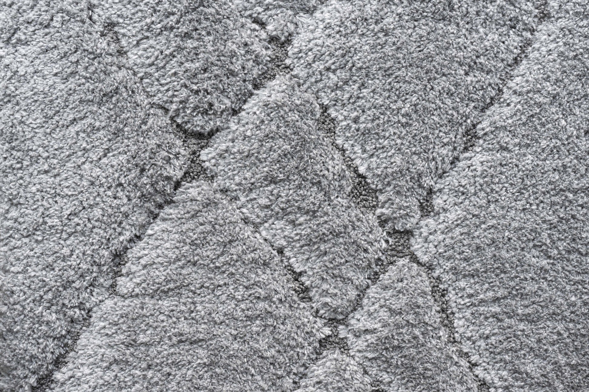 Masai Modern Grey Geometric Shag Rug