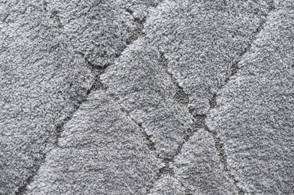 Masai Modern Grey Geometric Shag Rug