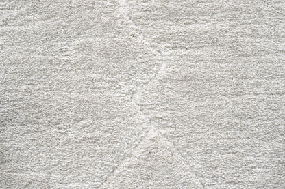 Masai Modern Ivory Geometric Shag Rug