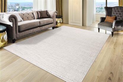 Masai Modern Ivory Solid Shag Rug