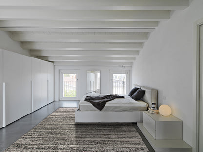 Mehari Contemporary Black/White Abstract High Pile Rug