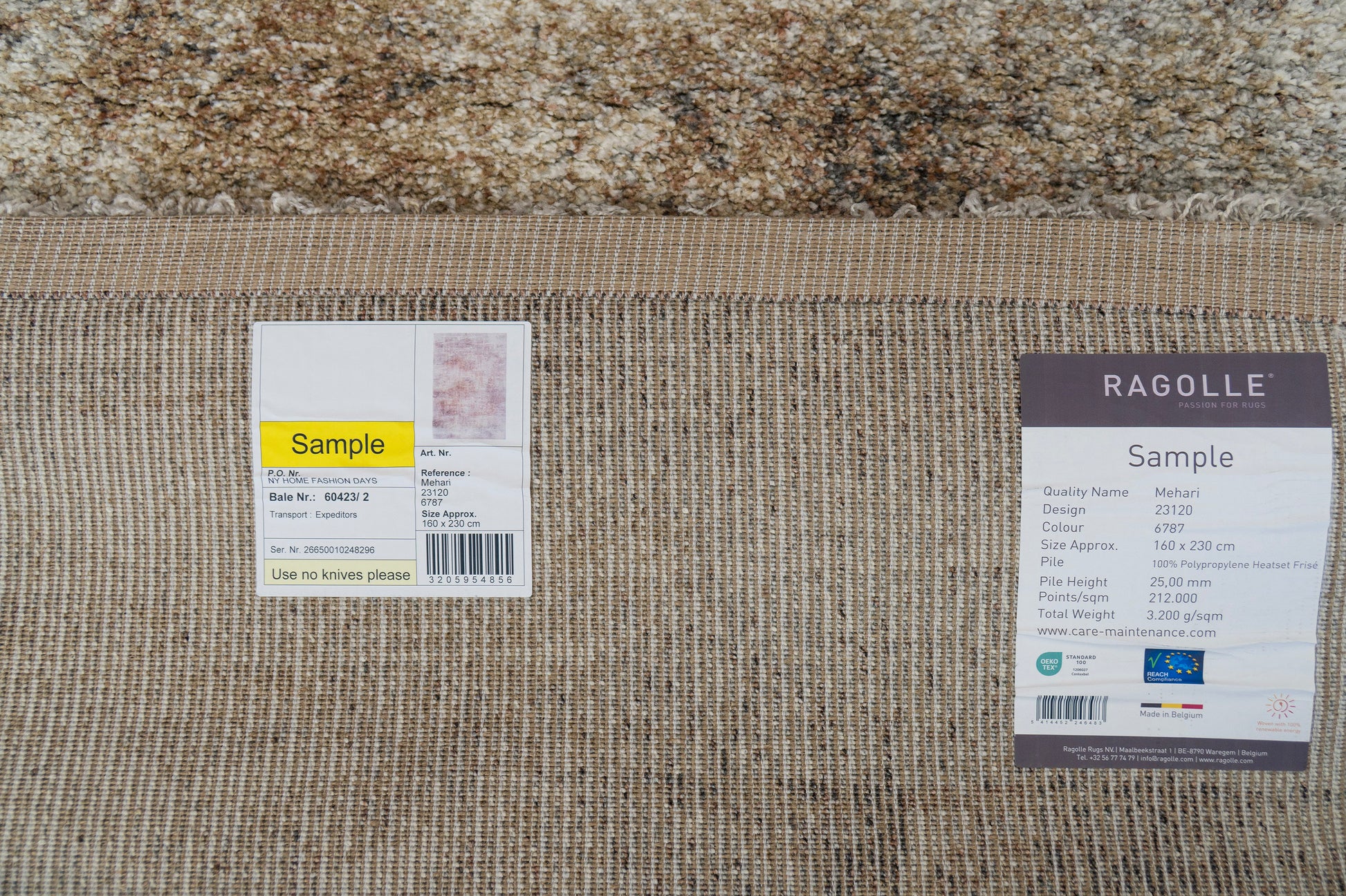 Mehari Modern Ivory/Rust/Multi Abstract High Pile Rug