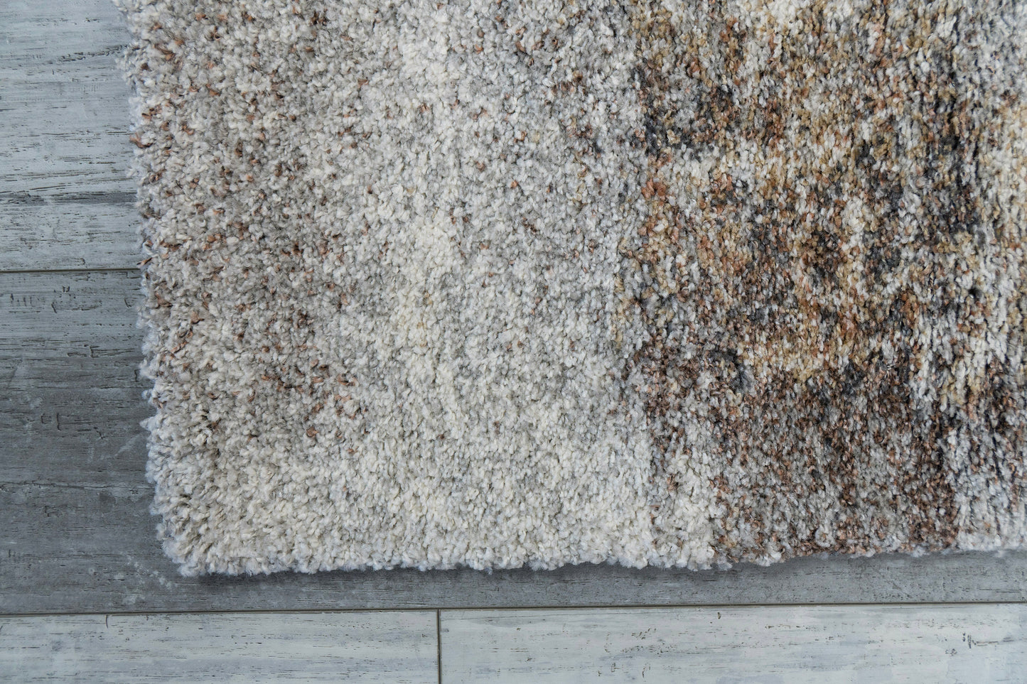 Mehari Modern Ivory/Rust/Multi Abstract High Pile Rug