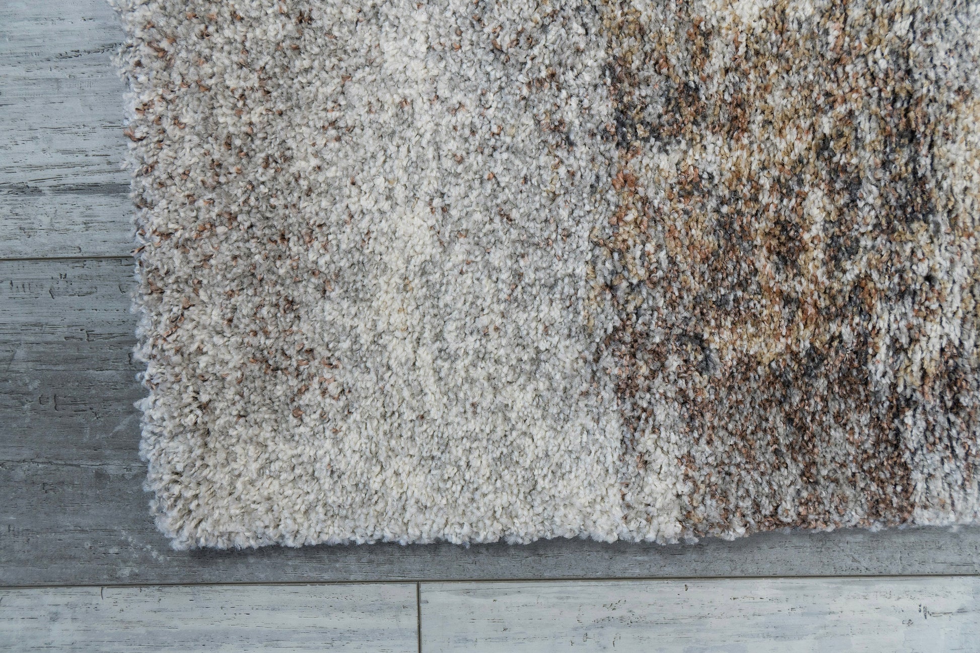 Mehari Modern Ivory/Rust/Multi Abstract High Pile Rug