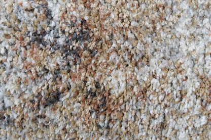 Mehari Modern Ivory/Rust/Multi Abstract High Pile Rug
