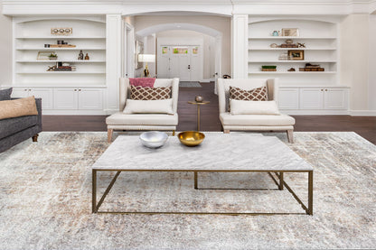Mehari Modern Ivory/Rust/Multi Abstract High Pile Rug