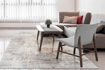 Mehari Modern Ivory/Rust/Multi Abstract High Pile Rug