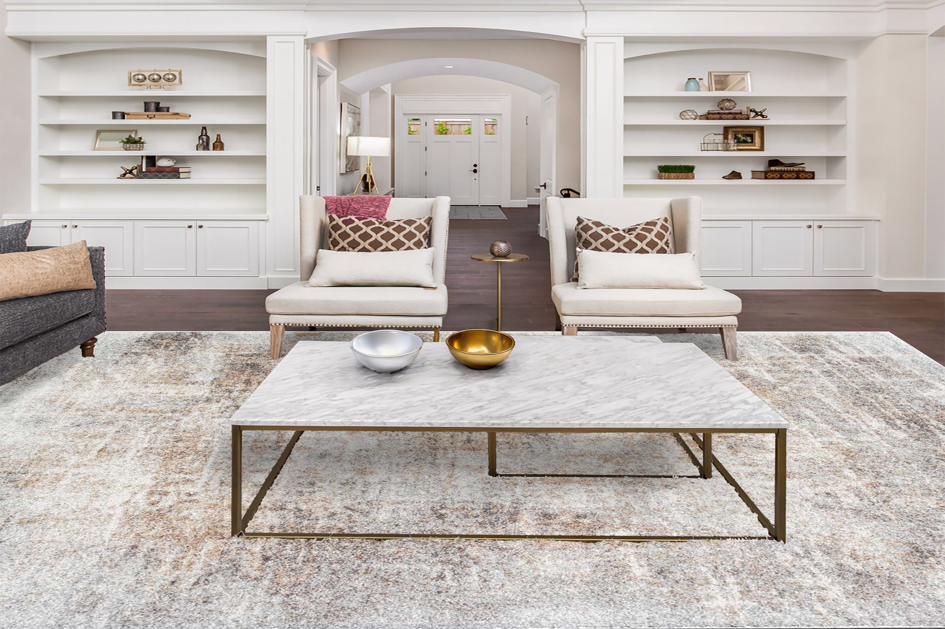 Mehari Modern Ivory/Rust/Multi Abstract High Pile Rug