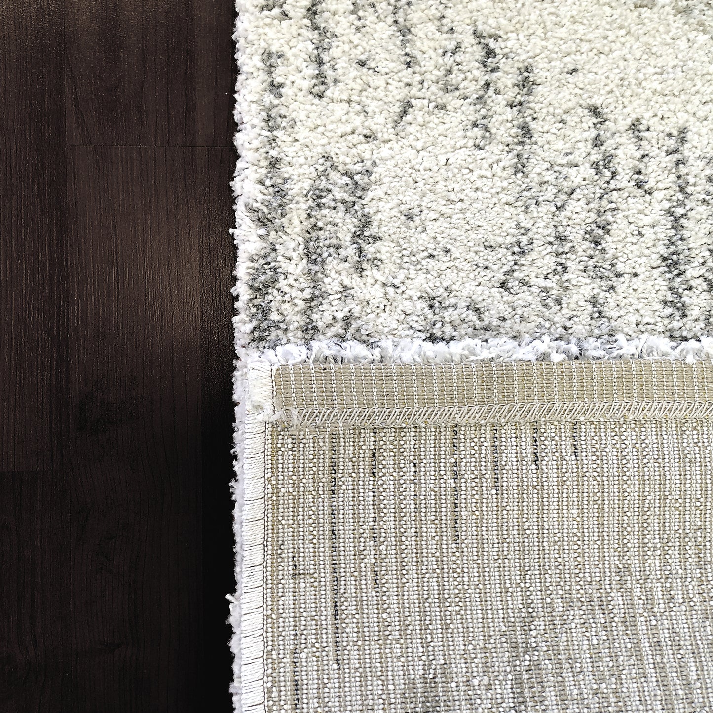 Mehari Contemporary Ivory/Grey/Taupe Geometric High Pile Rug