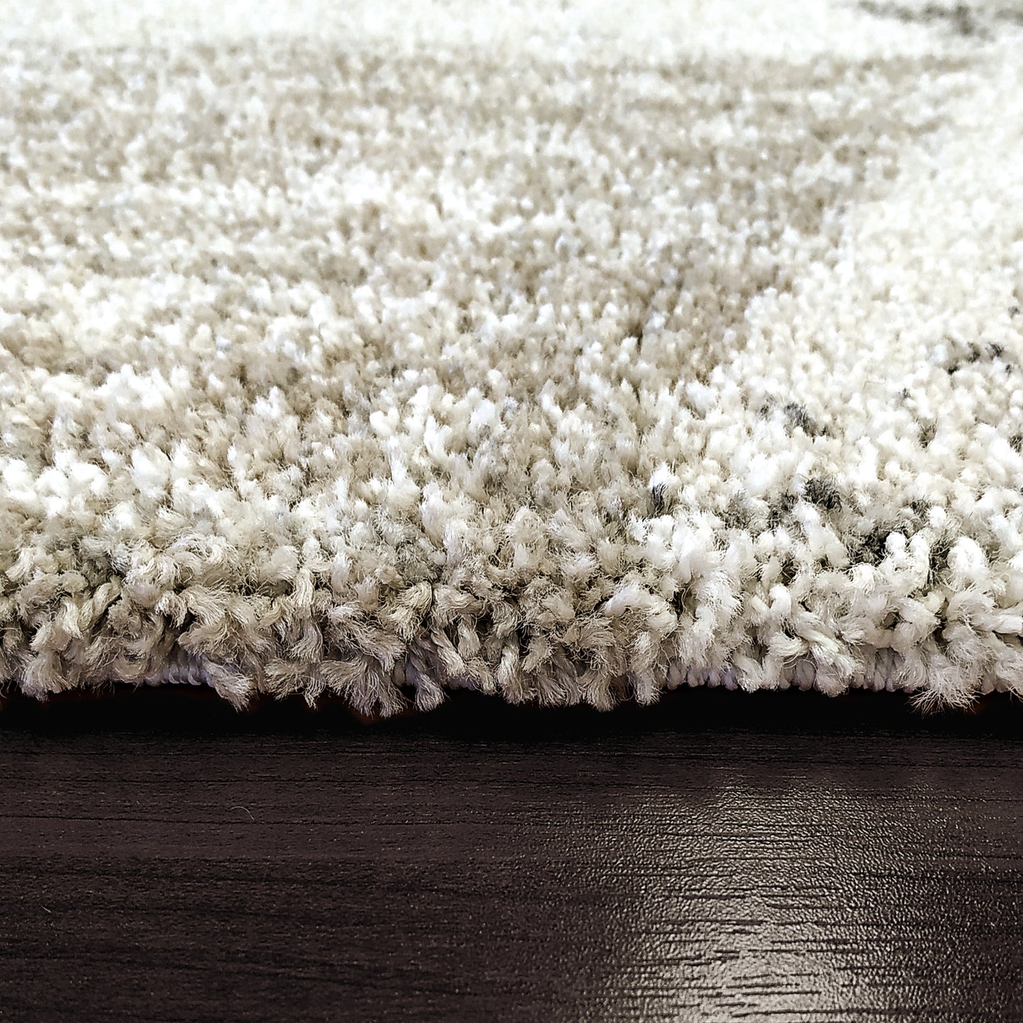 Mehari Contemporary Ivory/Grey/Taupe Geometric High Pile Rug